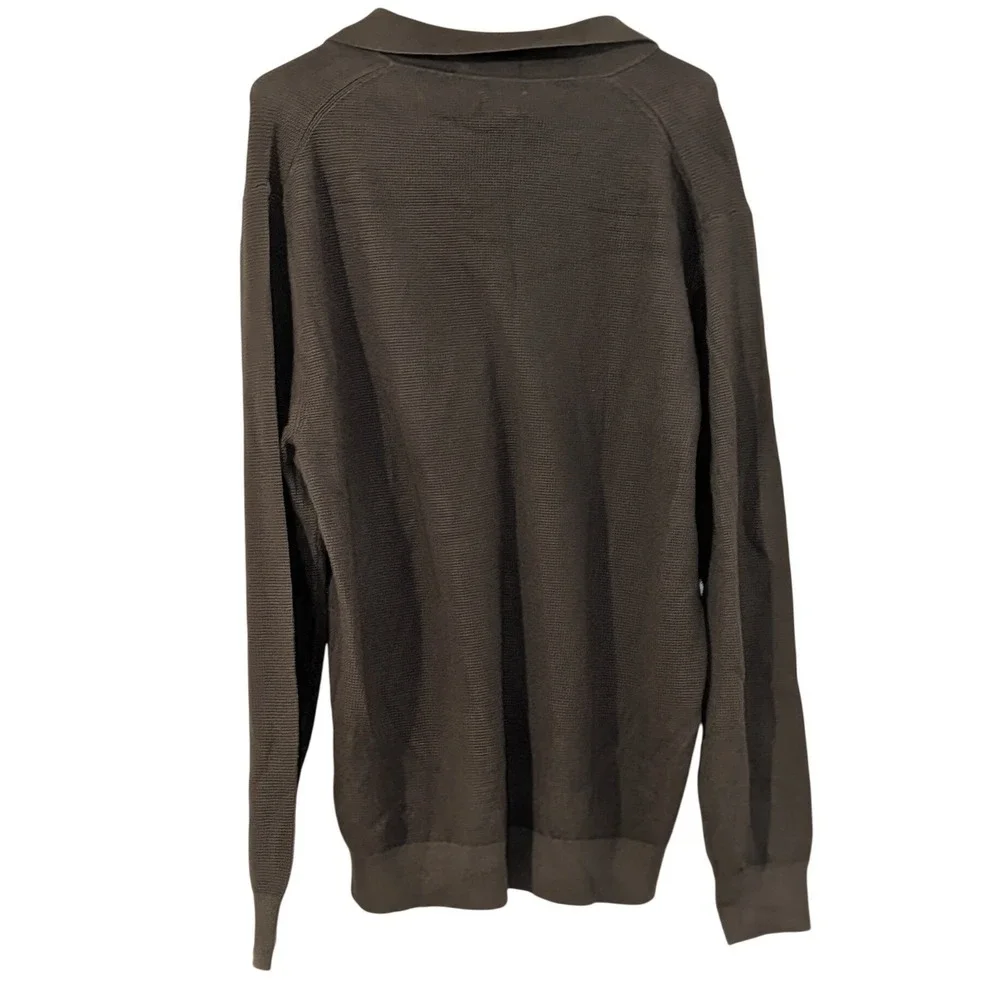 J.Crew‎ Mens Cotton Waffle Knit Sweater Polo Olive Green CQ401 Large NWT $110